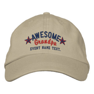 Personalised Your Name Awesome Grandpa Embroidery Embroidered Hat