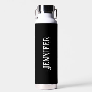 Personalised Your name Black Script Wedding Water  Water Bottle