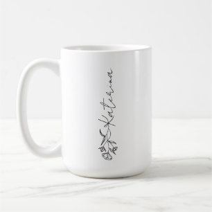 Personalised Your Name Floral  Coffee Mug