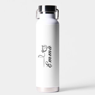 Personalised Your Name Floral Water Bottle