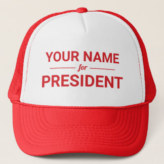 Personalised Your Name for President Custom Colour Trucker Hat