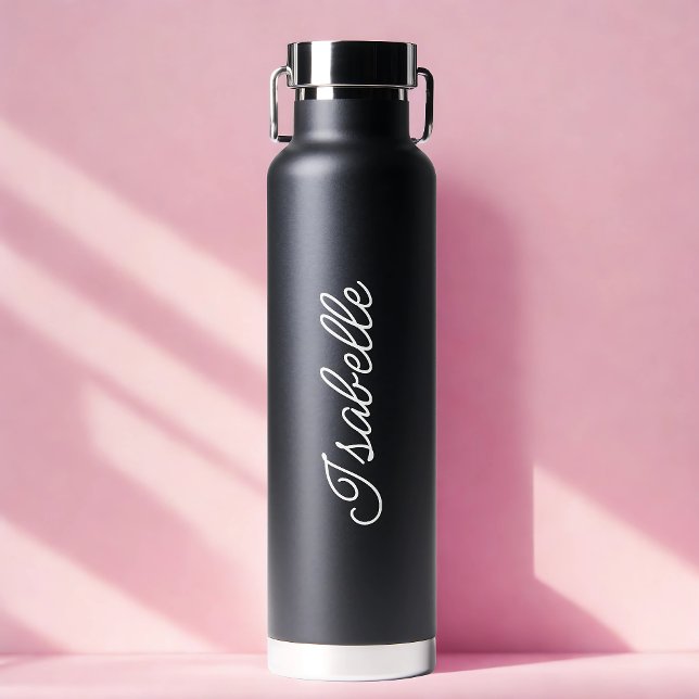 Personalised Your Name Script Black Wedding Gift Water Bottle (Personalized Your Name Script Black Wedding Gift Water Bottle)