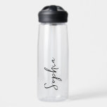 Personalised Your Name Script Clear Water Bottle<br><div class="desc">Add your name to this water bottle for a personalised wedding favour,  bridal party gift or just for everyday use!</div>