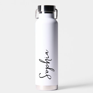 Personalised Your Name Script White Wedding Water Bottle