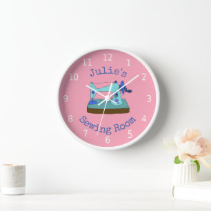 Personalised your name, sewing room wall clock