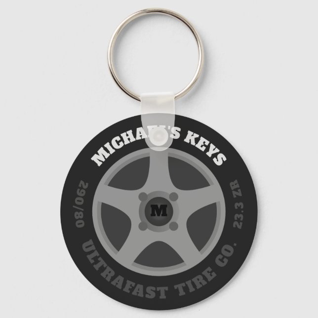 Personalised Your Name Tire Co. Keychain (Front)
