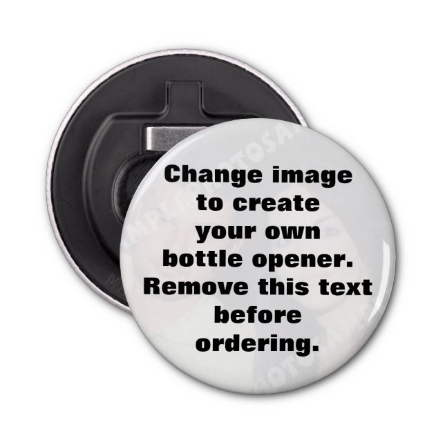 Personalised your own photo button bottle opener (Front)