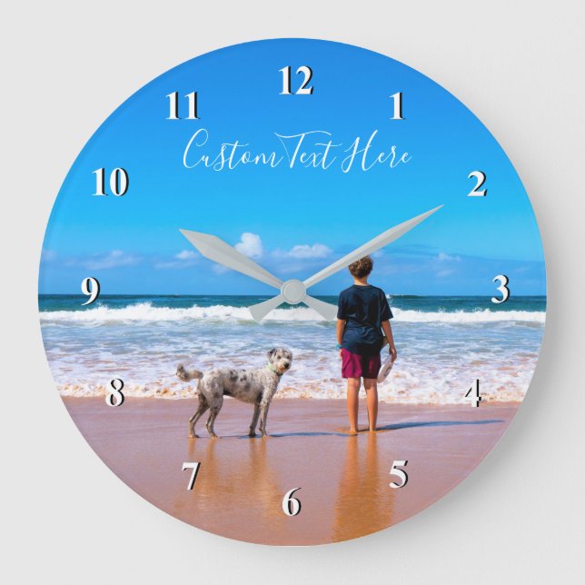 Personalised Your Pet Photo and Custom Text Clock (Front)