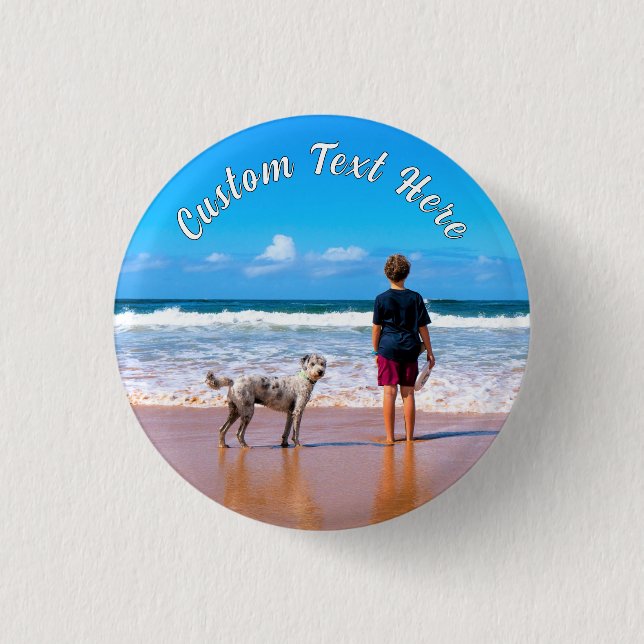 Personalised Your Pet Photo Button Custom Text (Front)
