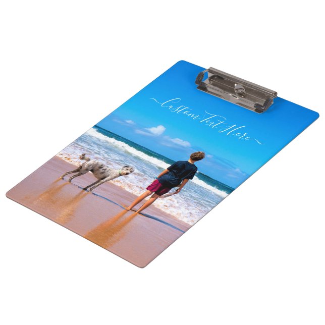 Personalised Your Pet Photo Clipboard Custom Text (Angled)