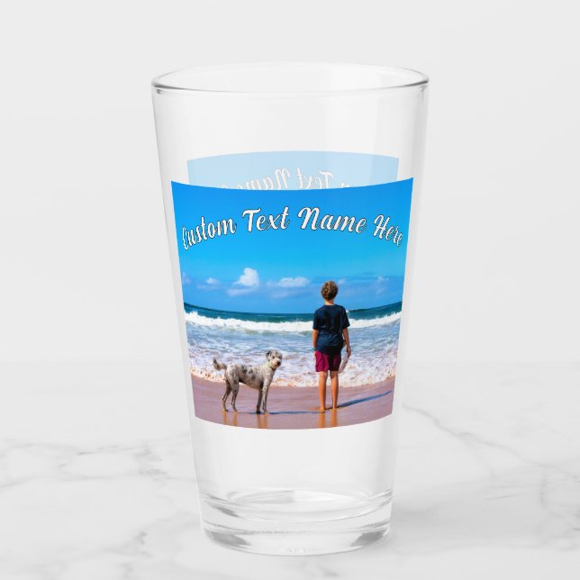 Personalised Your Pet Photo Glass Make Custom Text (Front)