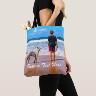 Personalised Your Pet Photo Tote Bag Custom Text