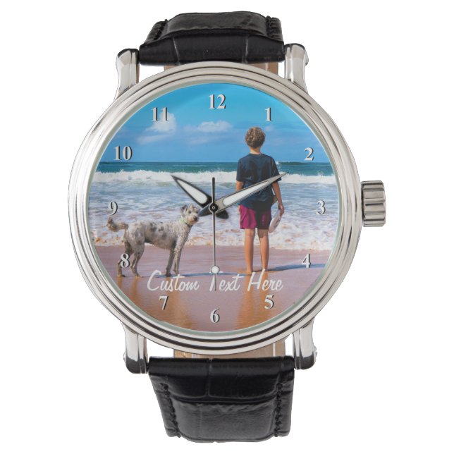 Personalised Your Pet Photo Watch with Custom Text (Front)