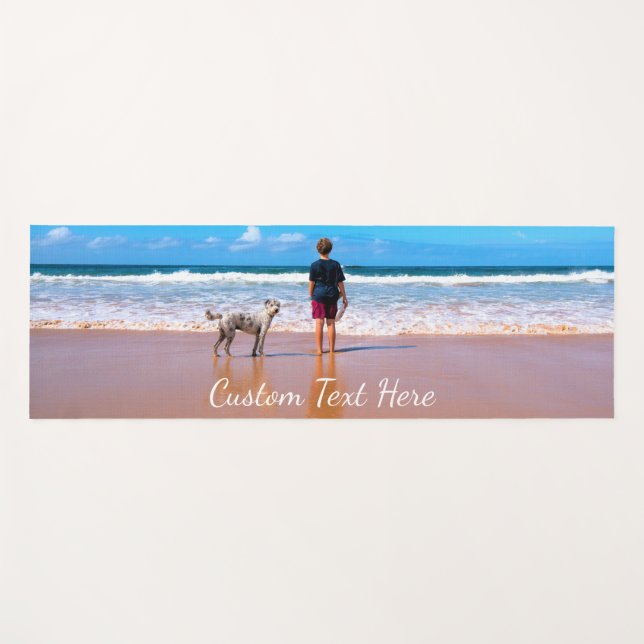 Personalised Your Pet Photo Yoga Mat Custom Text (Front (Horizontal))