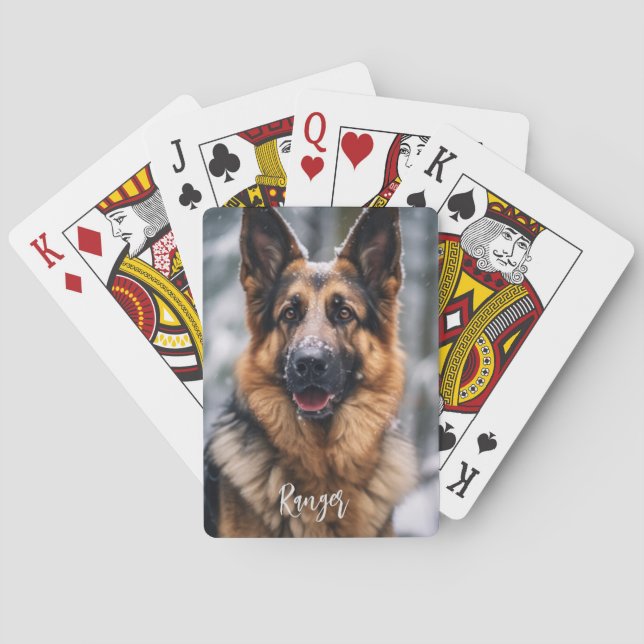 Personalised Your Pet's Photo with Name Playing Cards (Back)