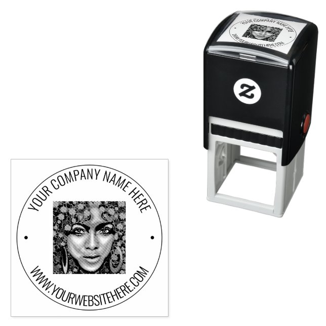 Personalised Your Phot and Custom Text Round Stamp (In Situ)