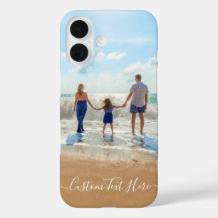 Personalised Your Photo and Custom Text iPhone 16 Case