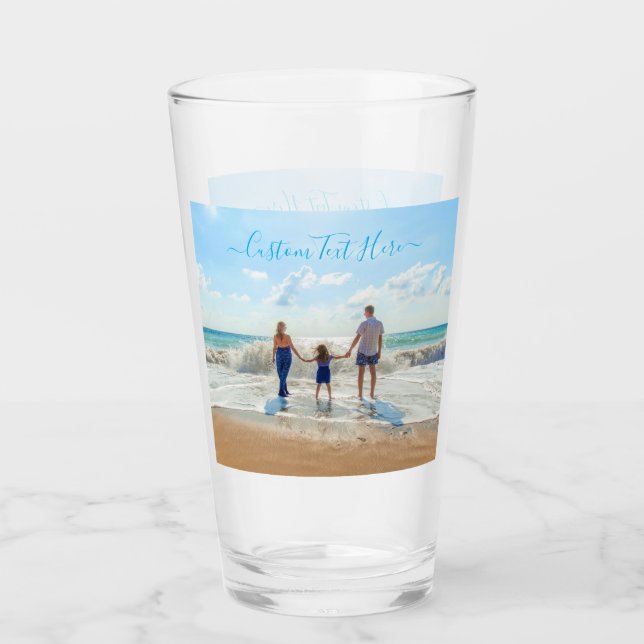 Personalised Your Photo and Custom Text Glass (Front)