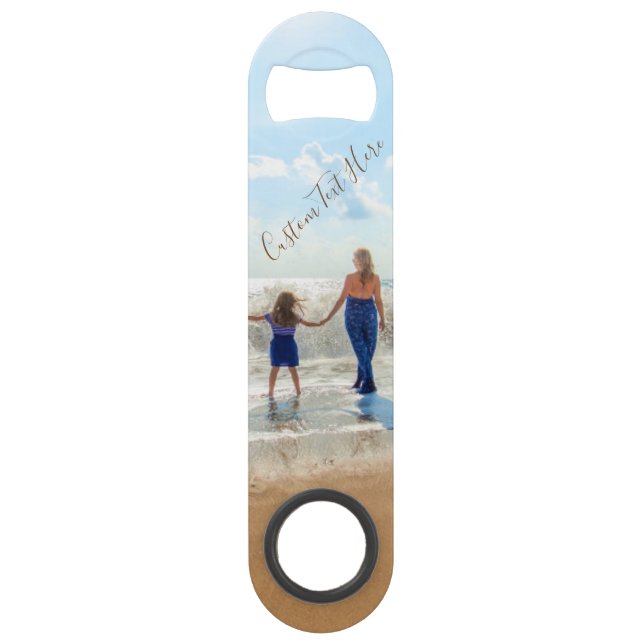 Personalised Your Photo Bar Key with Custom Text (Front)