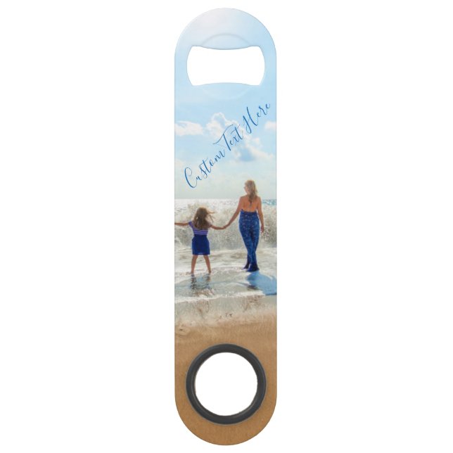 Personalised Your Photo Bar Key with Custom Text (Front)