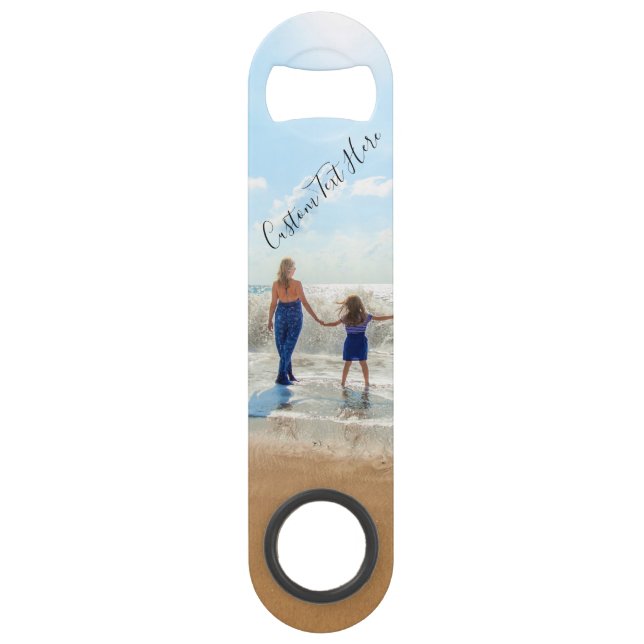 Personalised Your Photo Bar Key with Custom Text (Front)