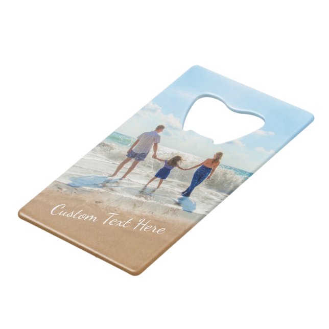 Personalised Your Photo Bottle Opener Custom Text  (Front Angled)