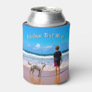 Personalised Your Photo Can Cooler and Custom Text
