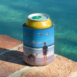 Personalised Your Photo Can Cooler and Custom Text