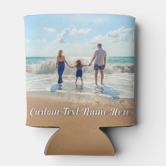 Personalised Your Photo Can Cooler and Custom Text (Back)