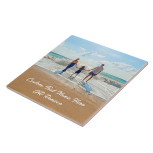 Personalised Your Photo Ceramic Tile Custom Text