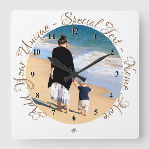 Personalised Your Photo Clock Gift Custom Text