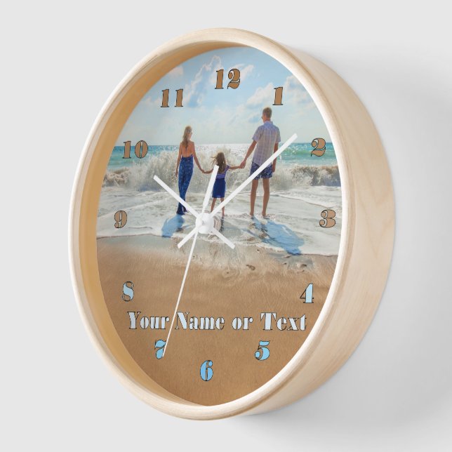 Personalised Your Photo Clock with Custom Text (Angle)
