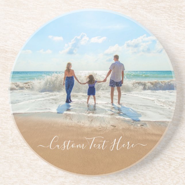 Personalised Your Photo Coaster with Custom Text (Front)