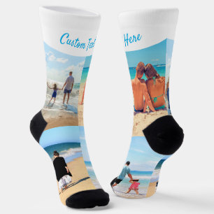 Personalised Your Photo Collage Socks Custom Text