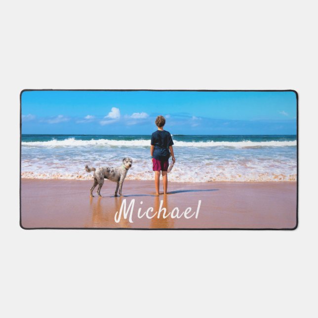 Personalised Your Photo Desk Mat with Custom Name (Front)