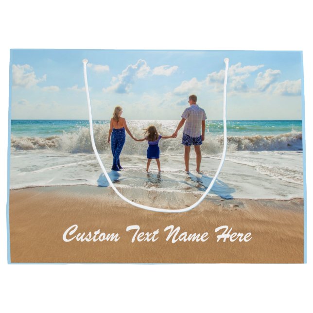 Personalised Your Photo Gift Bag with Custom Text (Back)