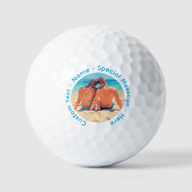 Personalised Your Photo Golf Balls and Custom Text (Front)