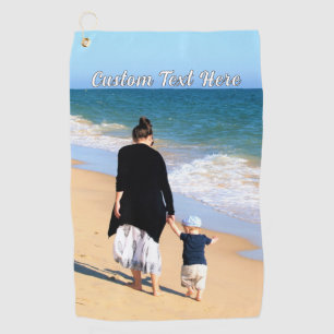 Personalised Your Photo Golf Towel Custom Text