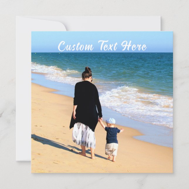 Personalised Your Photo Greeting Card Custom Text (Front)