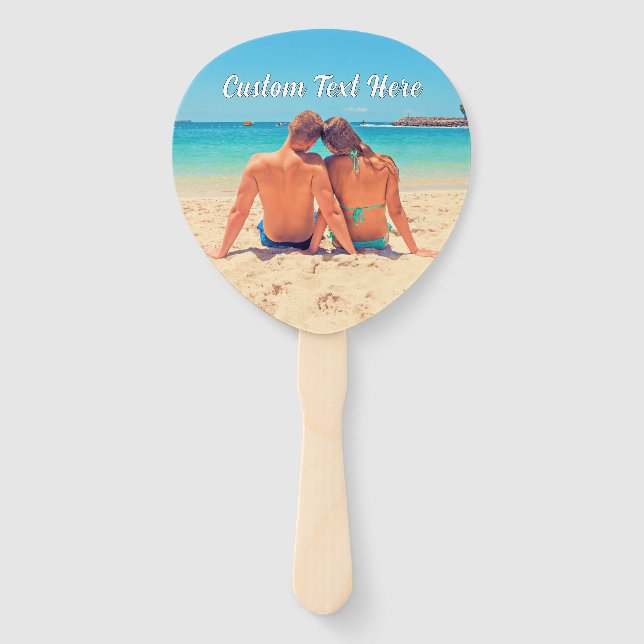 Personalised Your Photo Hand Fan with Custom Text (Back)
