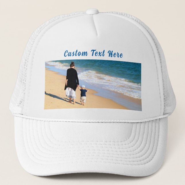 Personalised Your Photo Hat with Custom Text (Front)