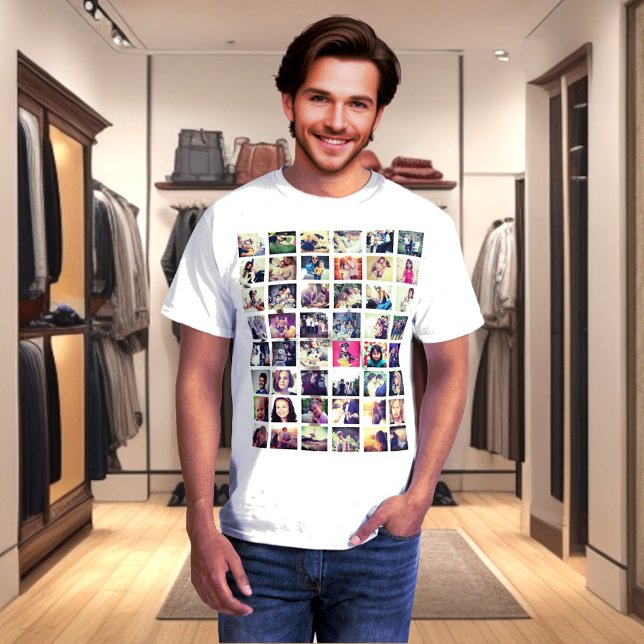 Personalised your photo here T-Shirt (Custom photo collage tee, personalized photo grid t-shirt)
