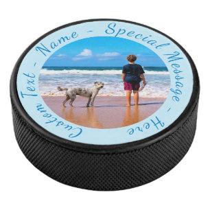Personalised Your Photo Hockey Puck Custom Text