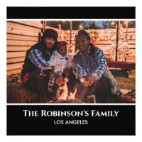 Personalised Your Photo in Black Frame with Texts