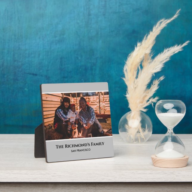 Personalised Your Photo in Grey Frame with Texts (Insitu)