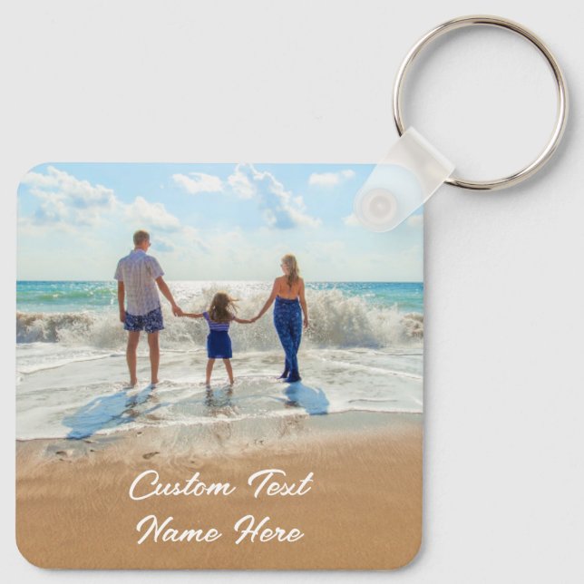 Personalised Your Photo Keychain Custom Text (Back)