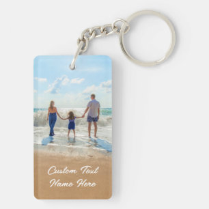 Personalised Your Photo Keychain Custom Text Name