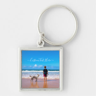 Personalised Your Photo Keychain Gift Custom Text