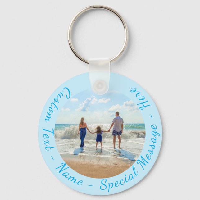 Personalised Your Photo Keychain with Custom Text (Front)