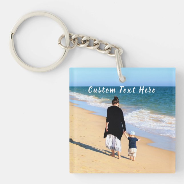 Personalised Your Photo Keychain with Custom Text (Front)